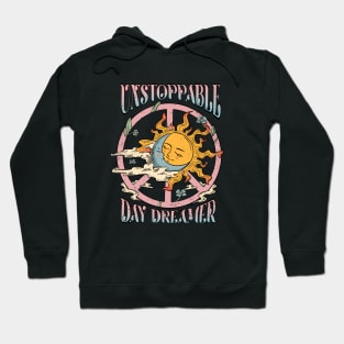 Day Dreamer, Quote Saying, Bohemian Spiritual Groovy, Sun Moon Peace Hoodie